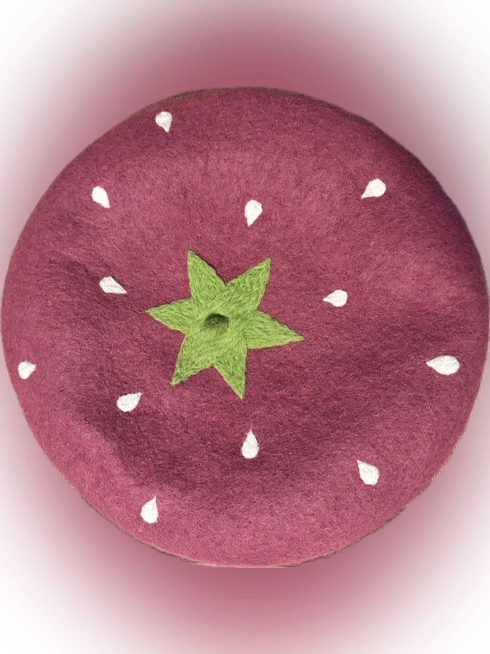 Raspberry Beret - Handmade Felted Wool French Beret Hat Made in Tasmania O/S